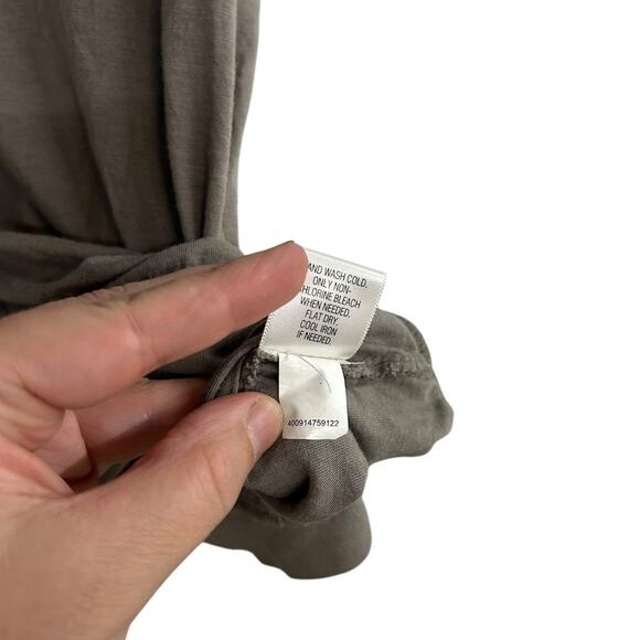 Romantic‎ Minimalist Lace Sleeve Top Elle Olive Green Casual Chic S - Picture 7 of 7